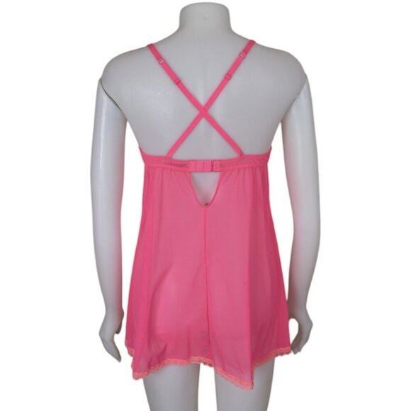 La Senza Hot Pink Babydoll Lingerie Sheer Size Medium - Picture 5 of 7